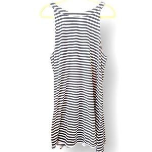 Rouge Collection black and‎ white stripe sleeveless dress